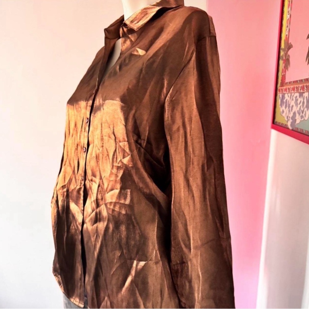 Fred David Shimmering Brown Blouse - Picture 2 of 5